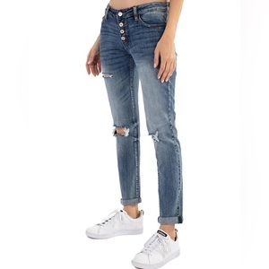 KanCan High Rise Distressed Mom Jeans KC5118D 27